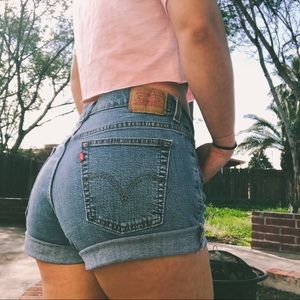 Vintage Levi’s denim shorts.